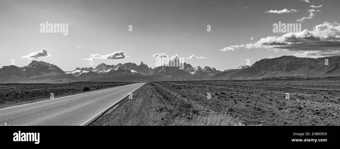 Mount Fitz Roy and Cerro Torre near El Chalten, Argentina Stock Photo