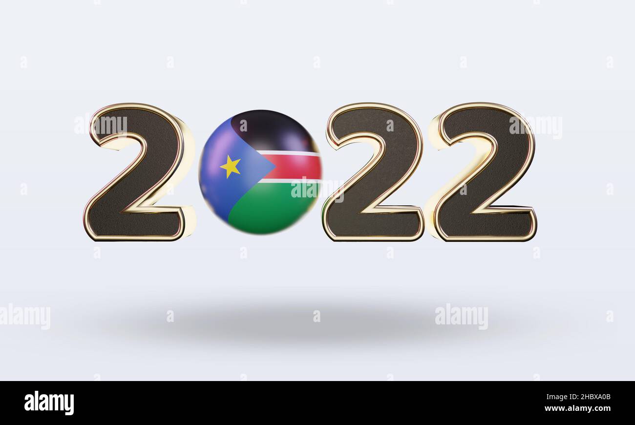 3d text 2022 South Sudan flag rendering front view Stock Photo Alamy