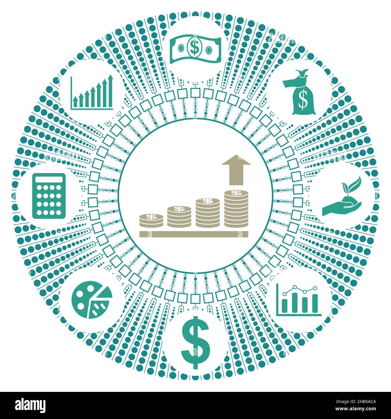 Concept of profit with connected icons Stock Photo - Alamy