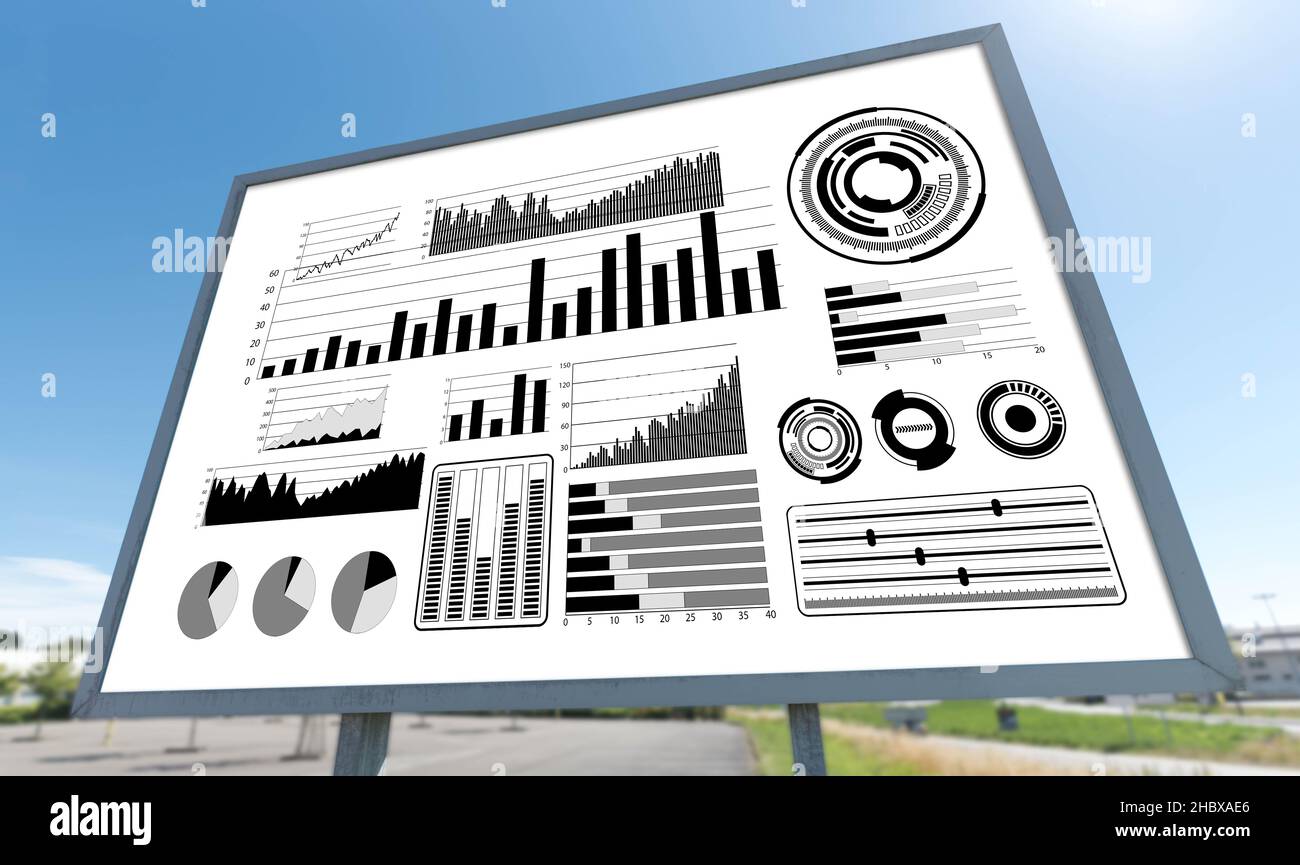 Financial analysis concept drawn on a billboard Stock Photo - Alamy