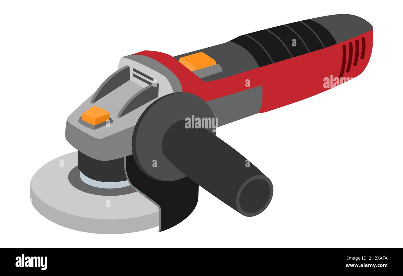 Electric angle grinder isolated on white background Stock Vector