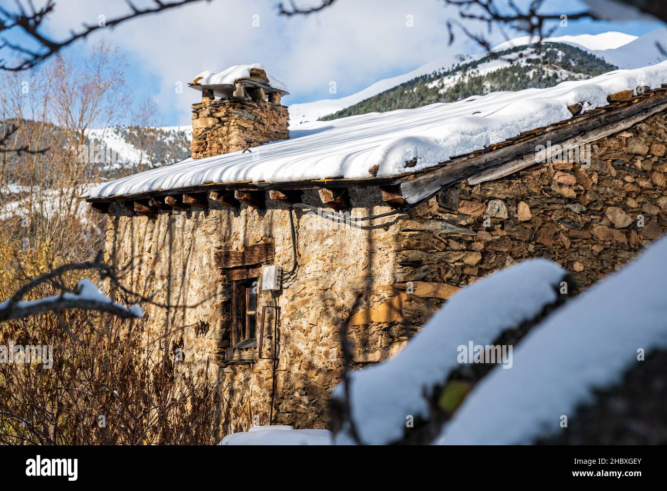 The "bordas" are the typical mountain houses of the Pyrenees Stock
