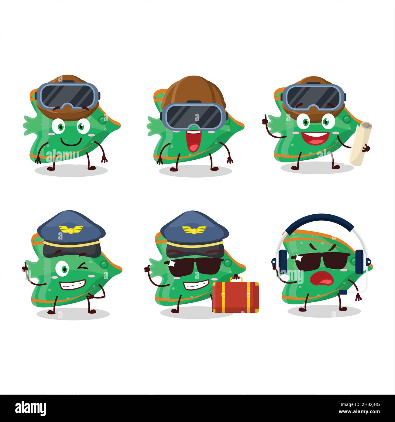 Pilot cartoon mascot fish green gummy candy with glasses. Vector  illustration Stock Vector Image & Art - Alamy