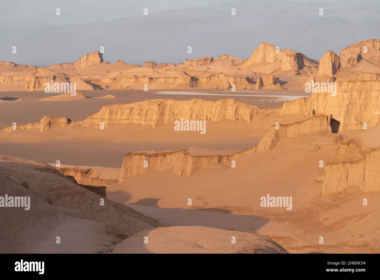 Cloudy Warm Morning In The Bizzare Landscape Of Lut Desert The 