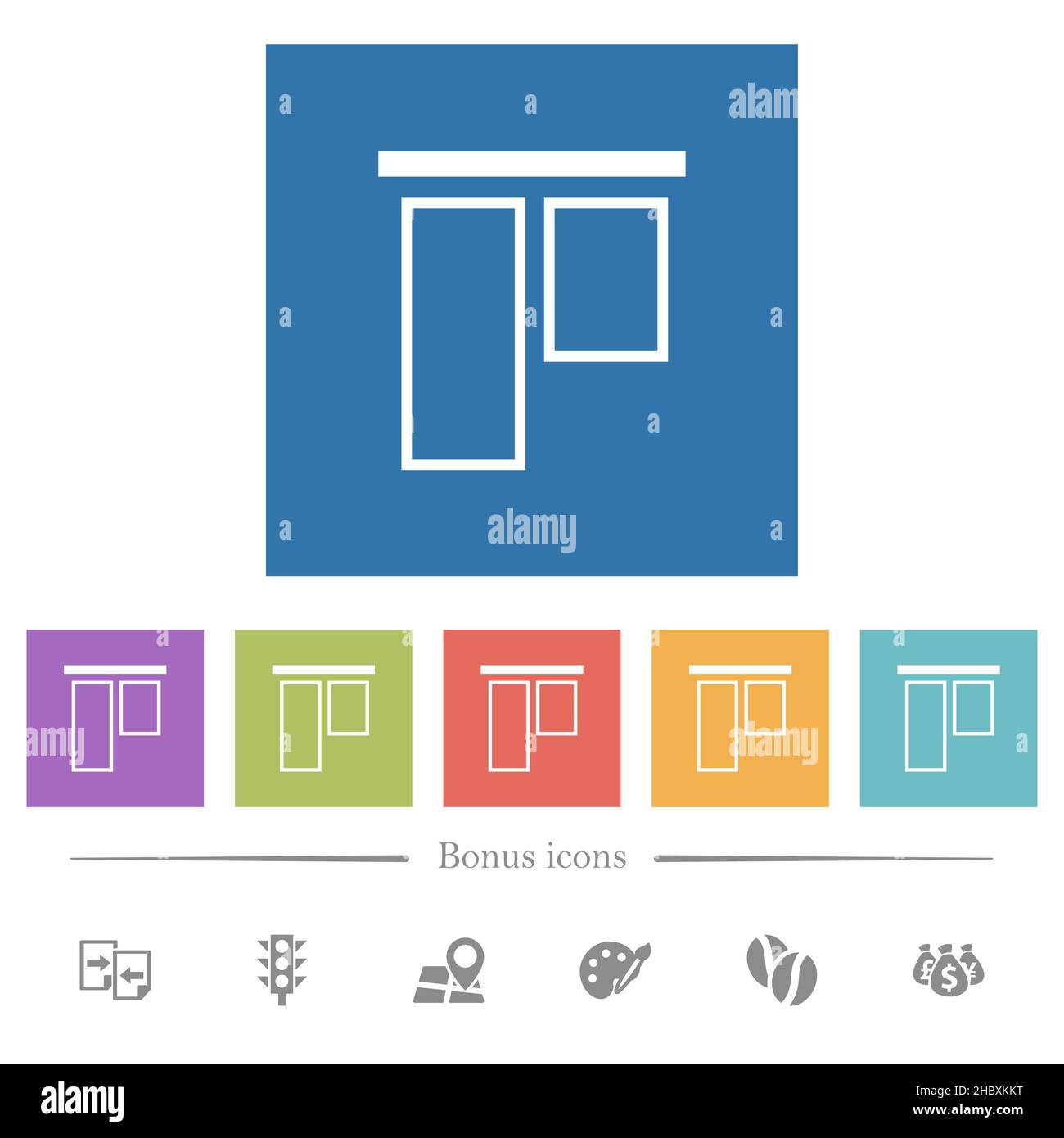 Align to top outline flat white icons in square backgrounds. 6 bonus ...