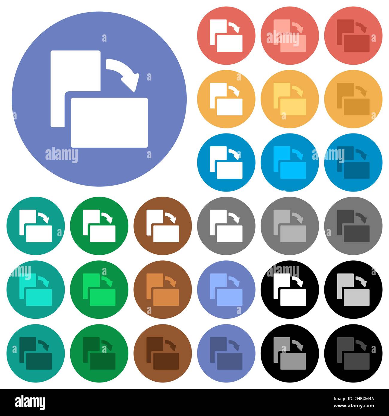 Rotate right solid multi colored flat icons on round backgrounds ...