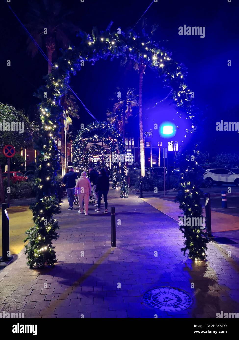 Malaga, Christmas 2021, Plaza Mayor shopping center. Spain Stock Photo