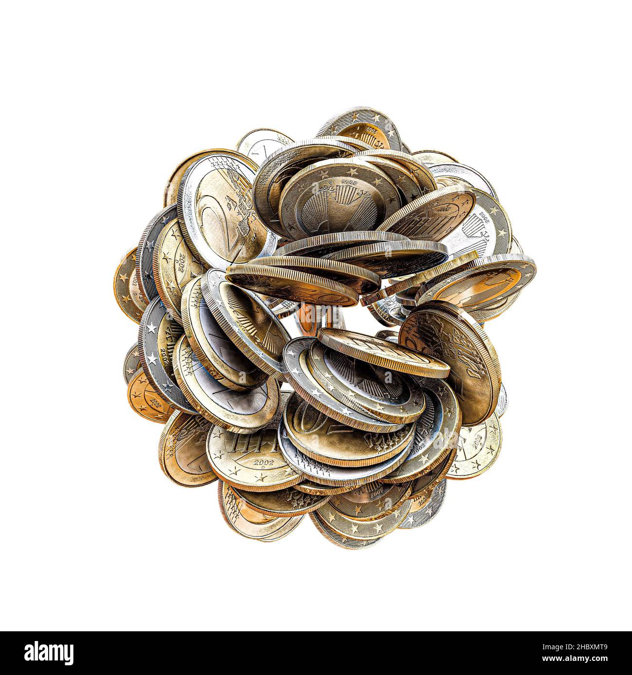 euro coins isolated on white background 3d illustration Stock Photo - Alamy