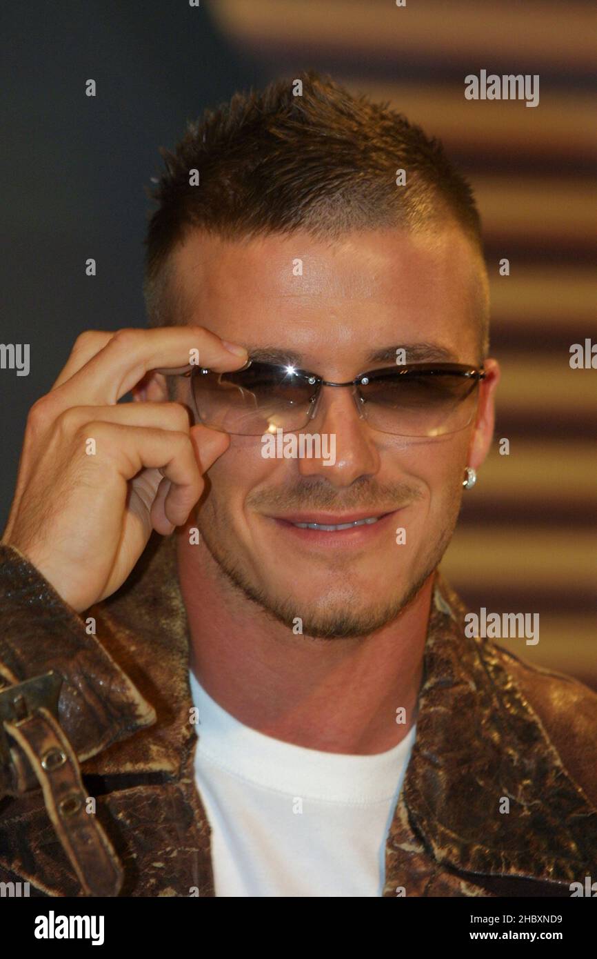 David Beckham launches the new range of POLICE sunglasses on 7/2/02 at ...