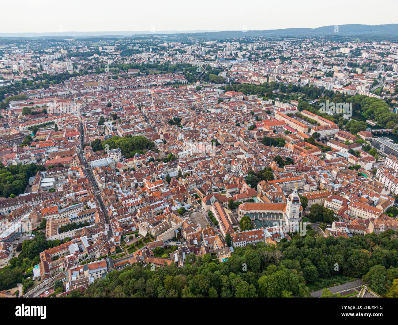 aerial view of Besancon, France Stock Photo