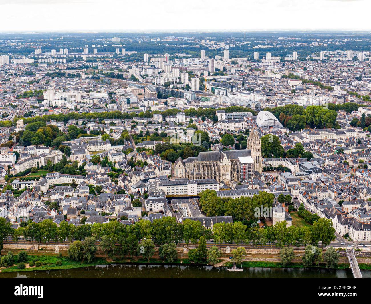 Aerial view of Tours city, Val-de-Loire Stock Photo