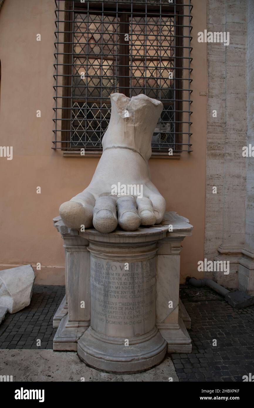 Foot of Emperor Constantine in Capitoline museum Stock Photo - Alamy