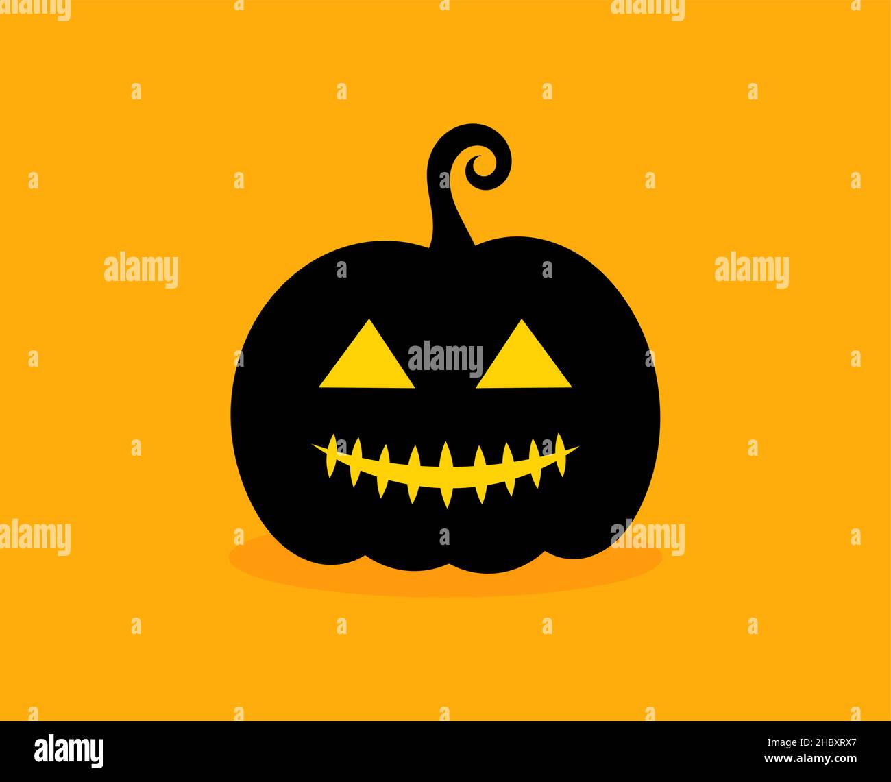 Halloween pumpkin on orange background. Vector illustration Stock ...