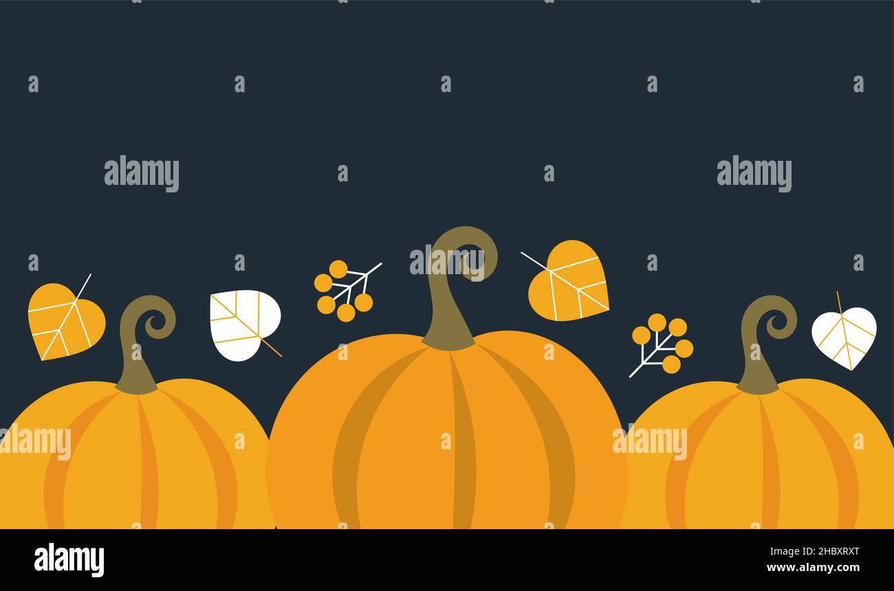 Autumn background with pumpkins and leaves. Vector illustration Stock ...
