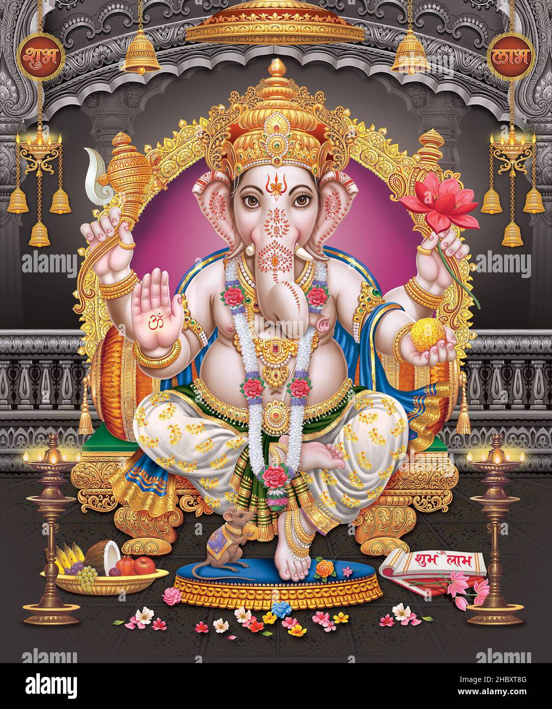 Lord Ganesha with colorful background wallpaper , God Ganesha poster design  for wallpaper Stock Photo - Alamy