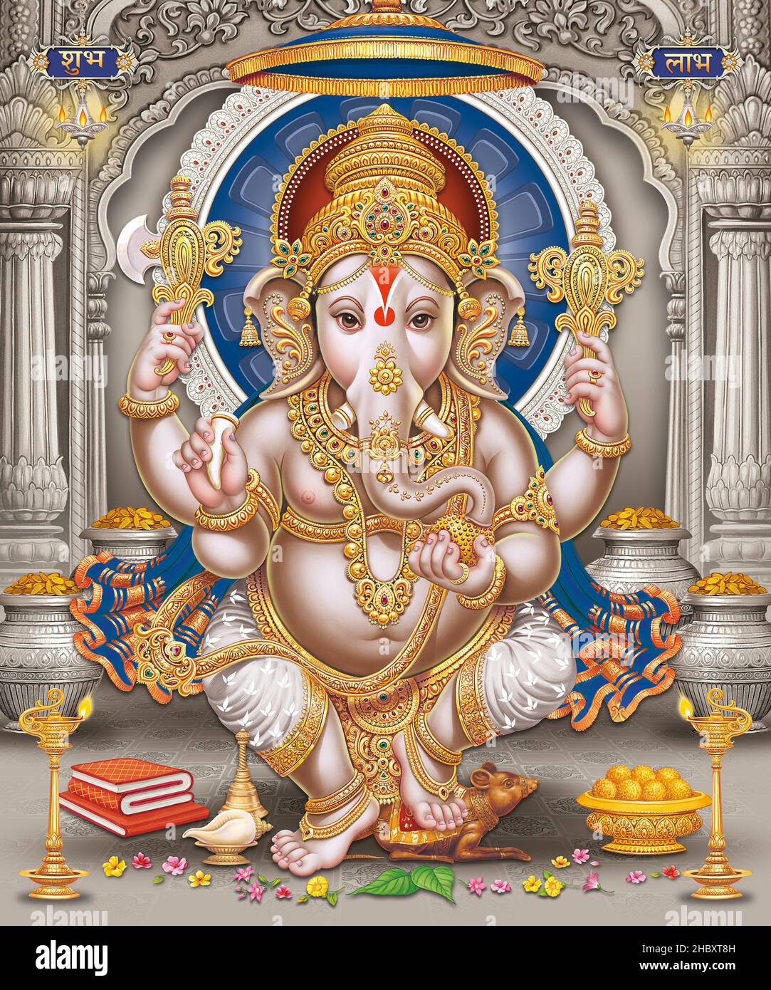 Lord Ganesha with colorful background wallpaper , God Ganesha poster design  for wallpaper Stock Photo - Alamy