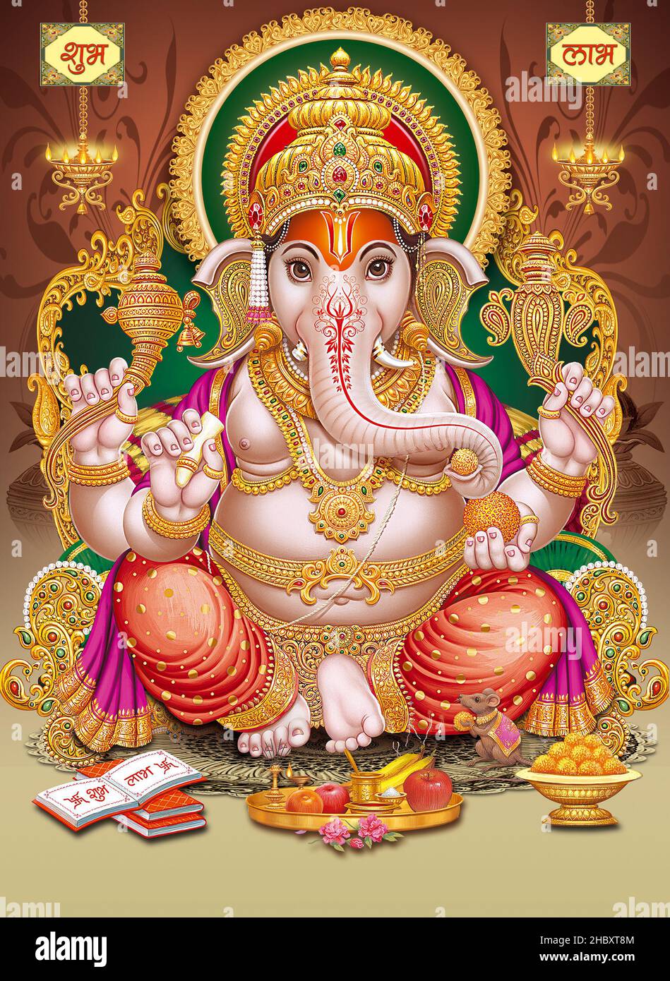 Lord Ganesha with colorful background wallpaper , God Ganesha poster design  for wallpaper Stock Photo - Alamy