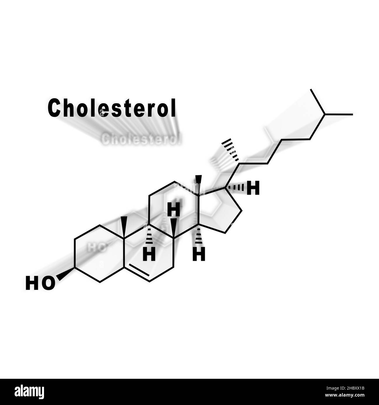 Cholesterol Hormone Structural chemical formula on a white background Stock Photo