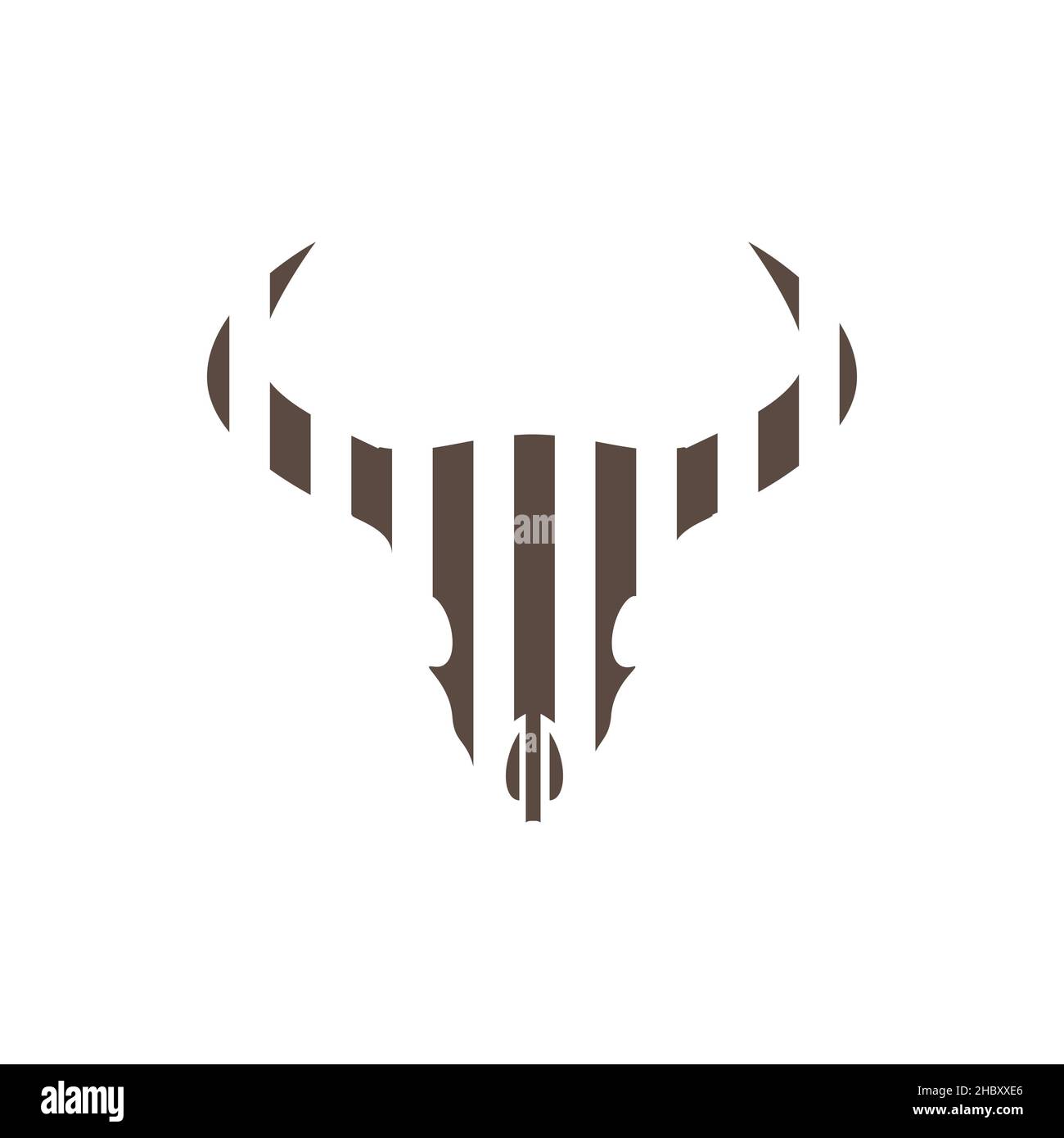 cow skull stripe line logo design vector graphic symbol icon sign ...