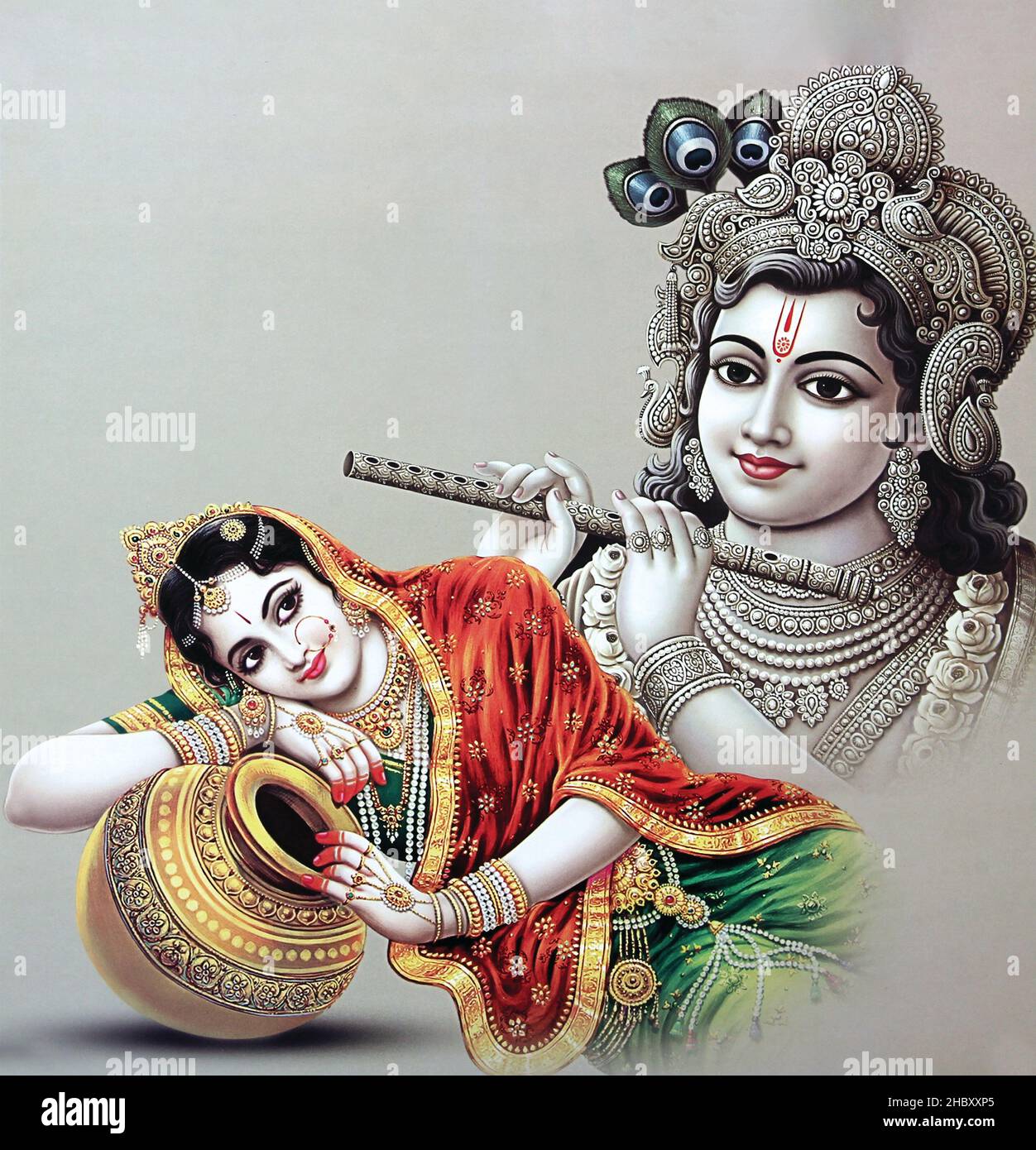 Hindu God Radha dreaming of Krishna, Beautiful Photo With Grey ...