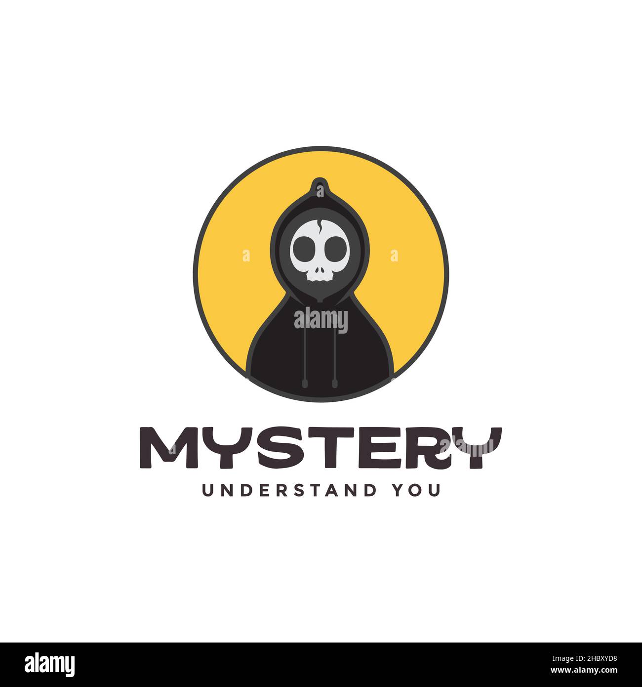 skull face with jacket mystery logo design vector graphic symbol icon sign illustration creative idea Stock Vector