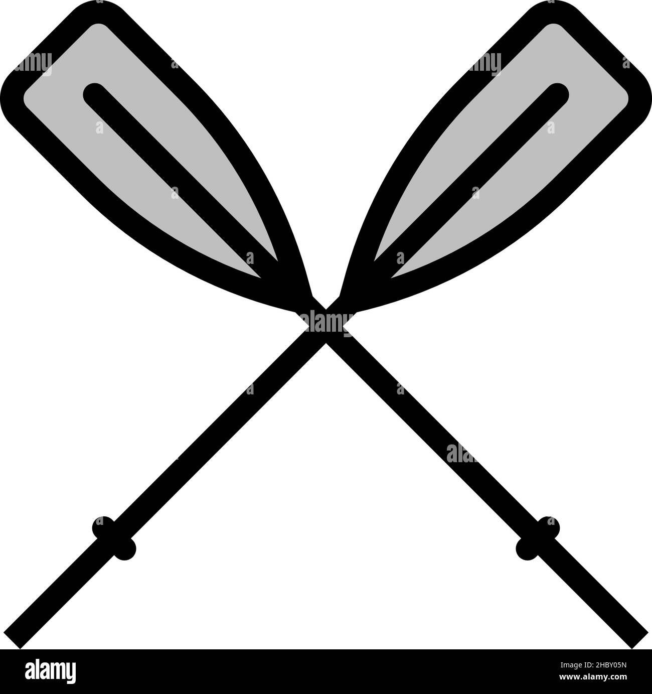 Icon Of Boat Oars. Editable Bold Outline With Color Fill Design. Vector