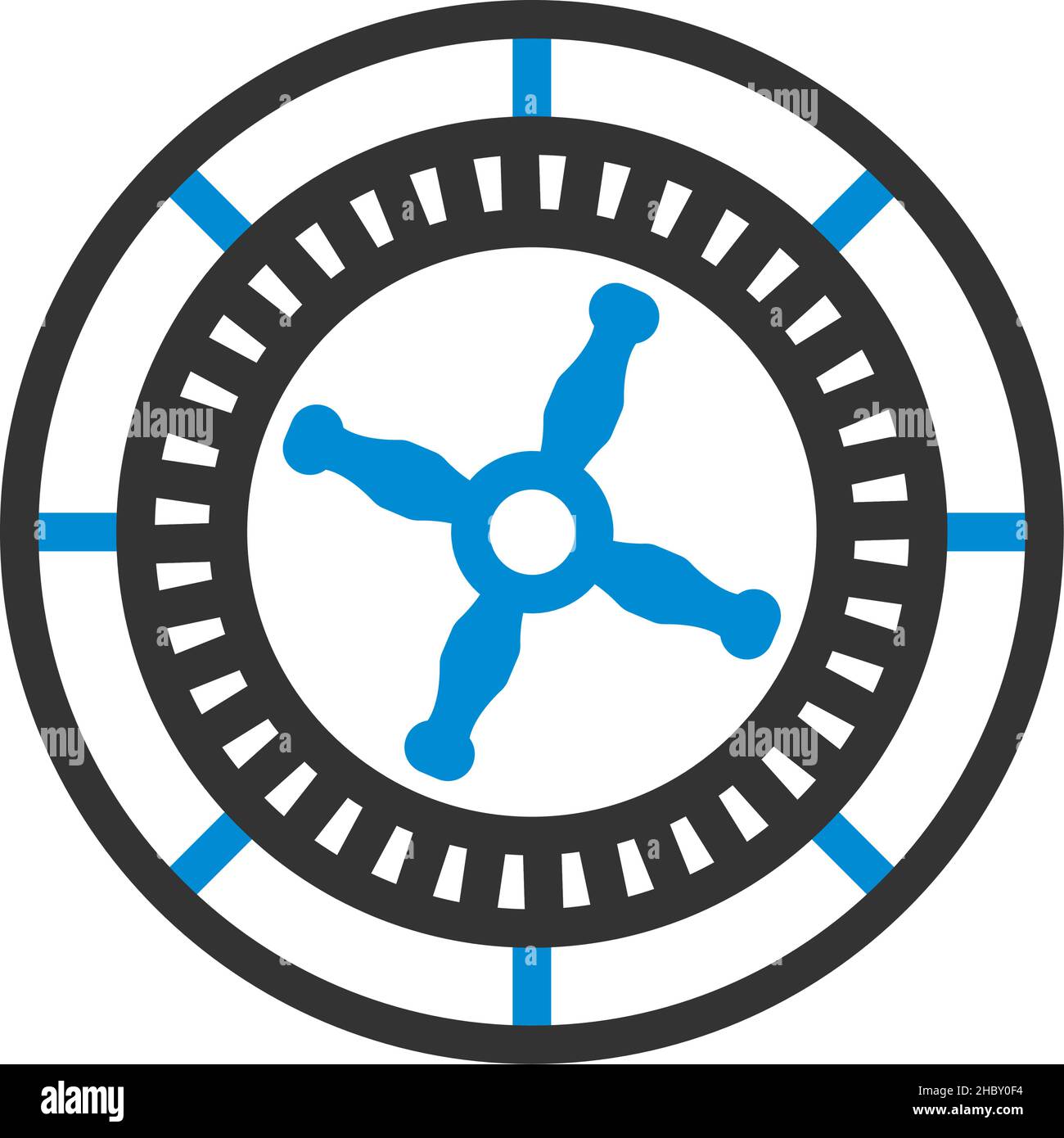 Roulette Wheel Icon. Editable Bold Outline With Color Fill Design