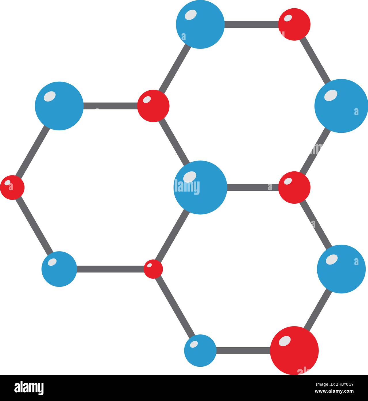 Icon Of Chemistry Hexa Connection. Flat Color Design. Vector ...