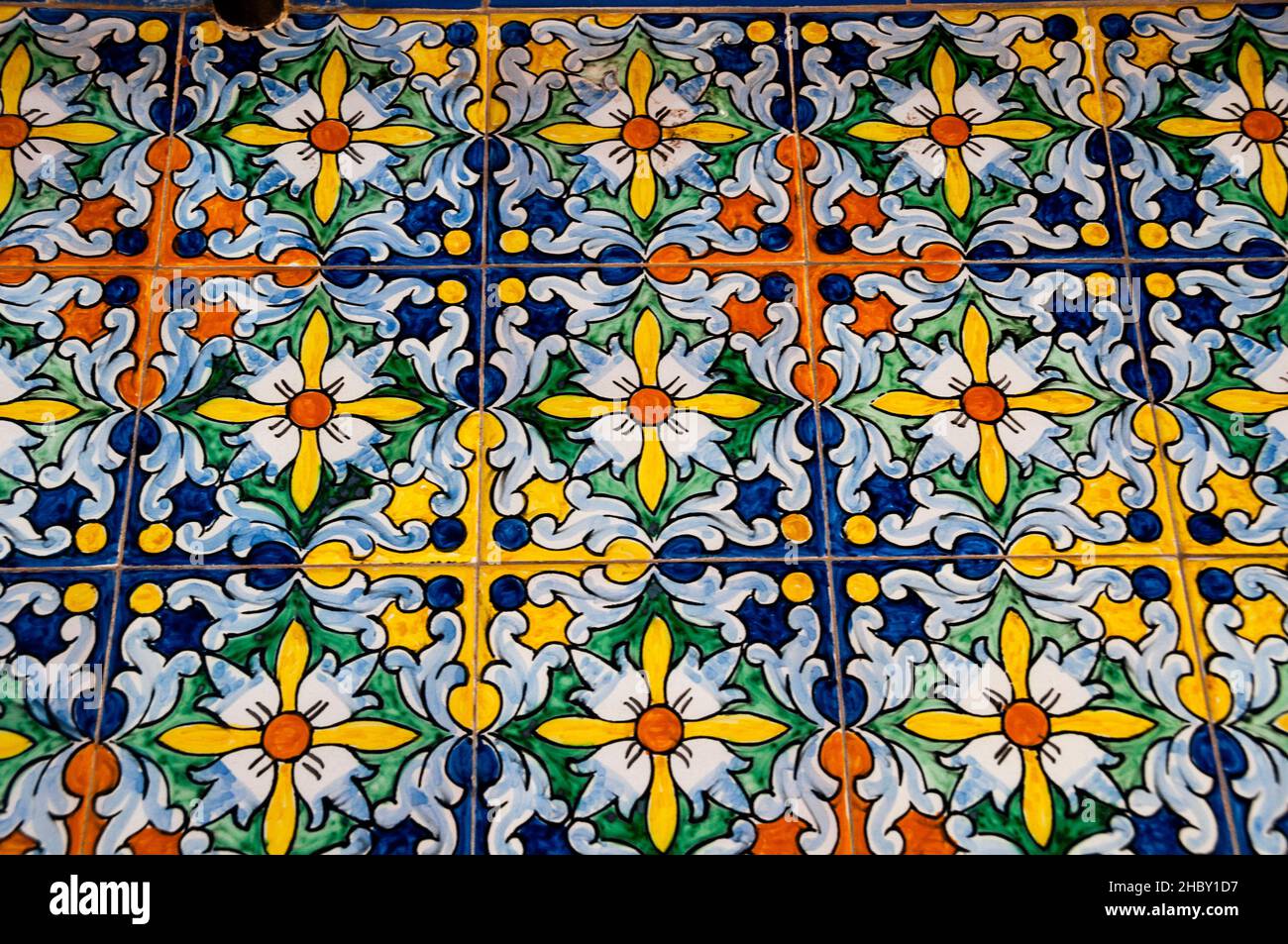 Spanish tile at Plaza de Seville in Spain Stock Photo - Alamy