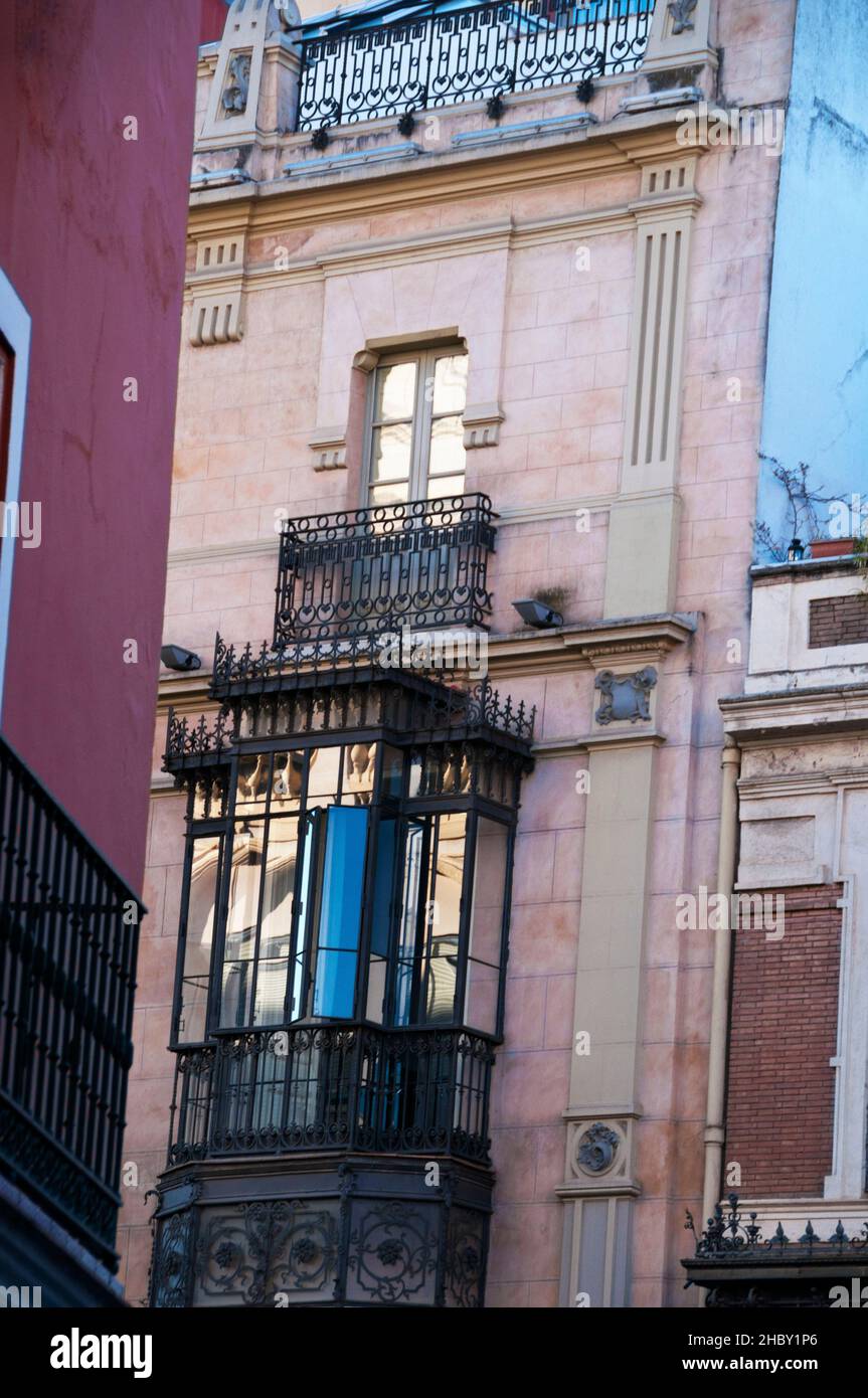 Spanish window wrought iron balcony hires stock photography and images