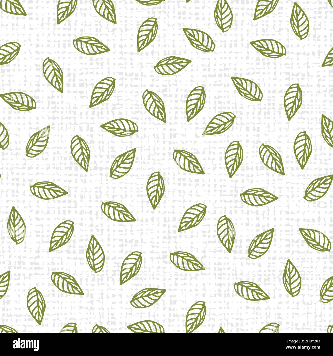 Vector scattered basil leaf pattern with white canvas background. Suitable for health and beauty products design, textile and wallpaper. Stock Vector