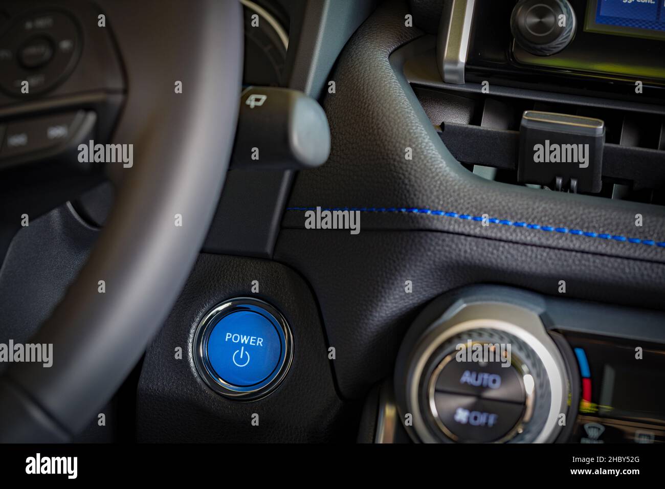 car engine ignition button, close up Stock Photo Alamy