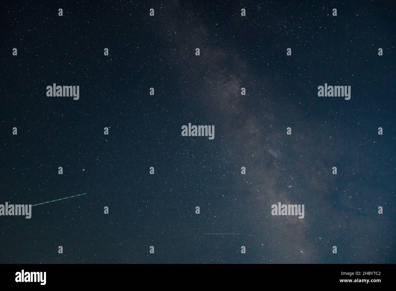 The view of the Milky Way at night. Beautiful starry sky Stock Photo ...