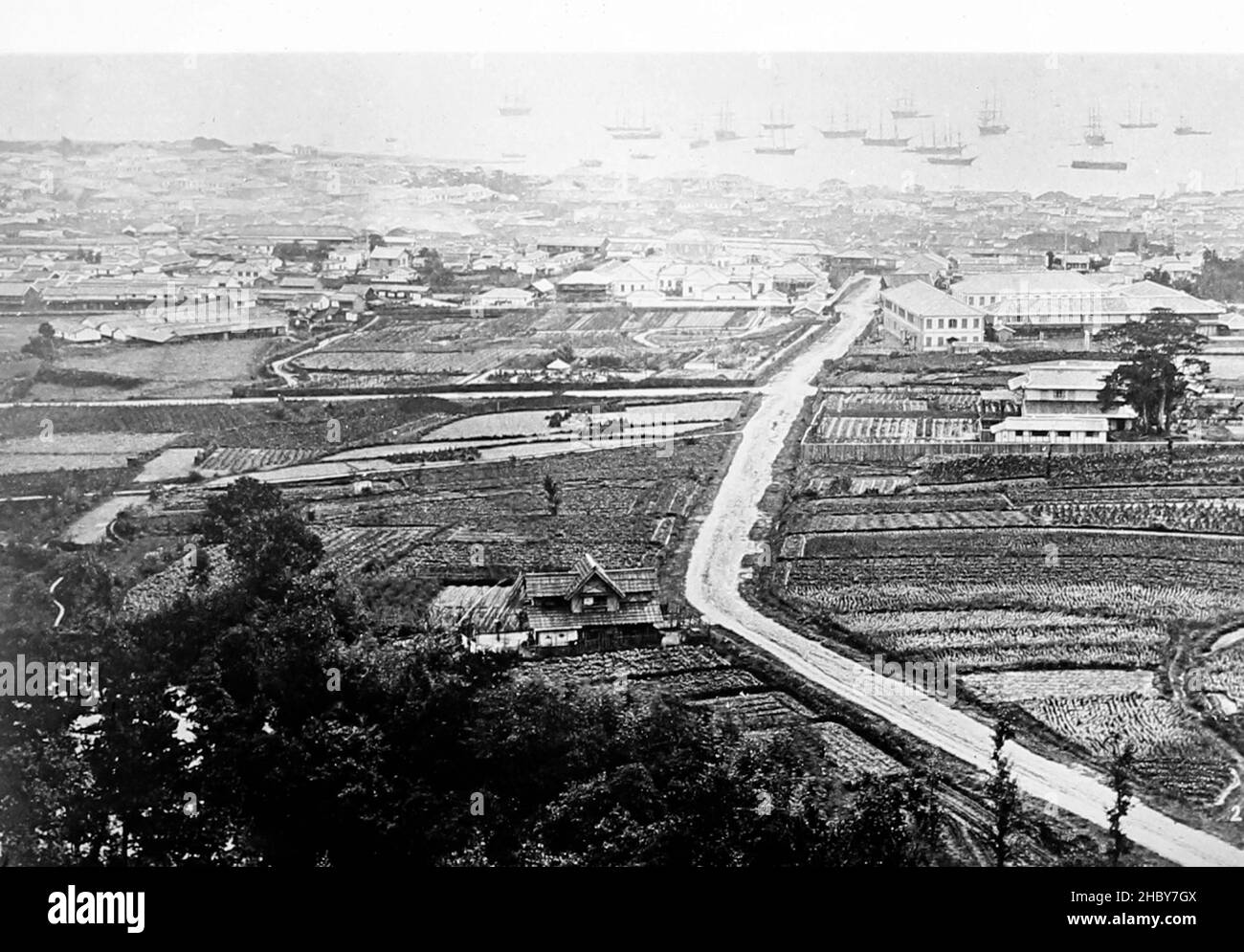 Panorama of Kobe, Japan, early 1900s Stock Photo