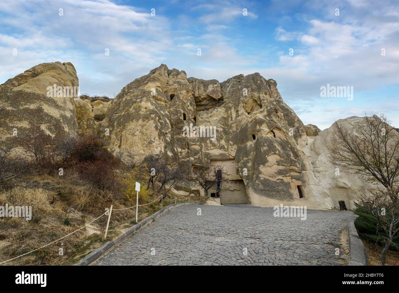 Goreme Open Air Museum in Goreme, Cappadocia - Nevsehir, Turkey. Ancient cave churches and rock formation. Stock Photo