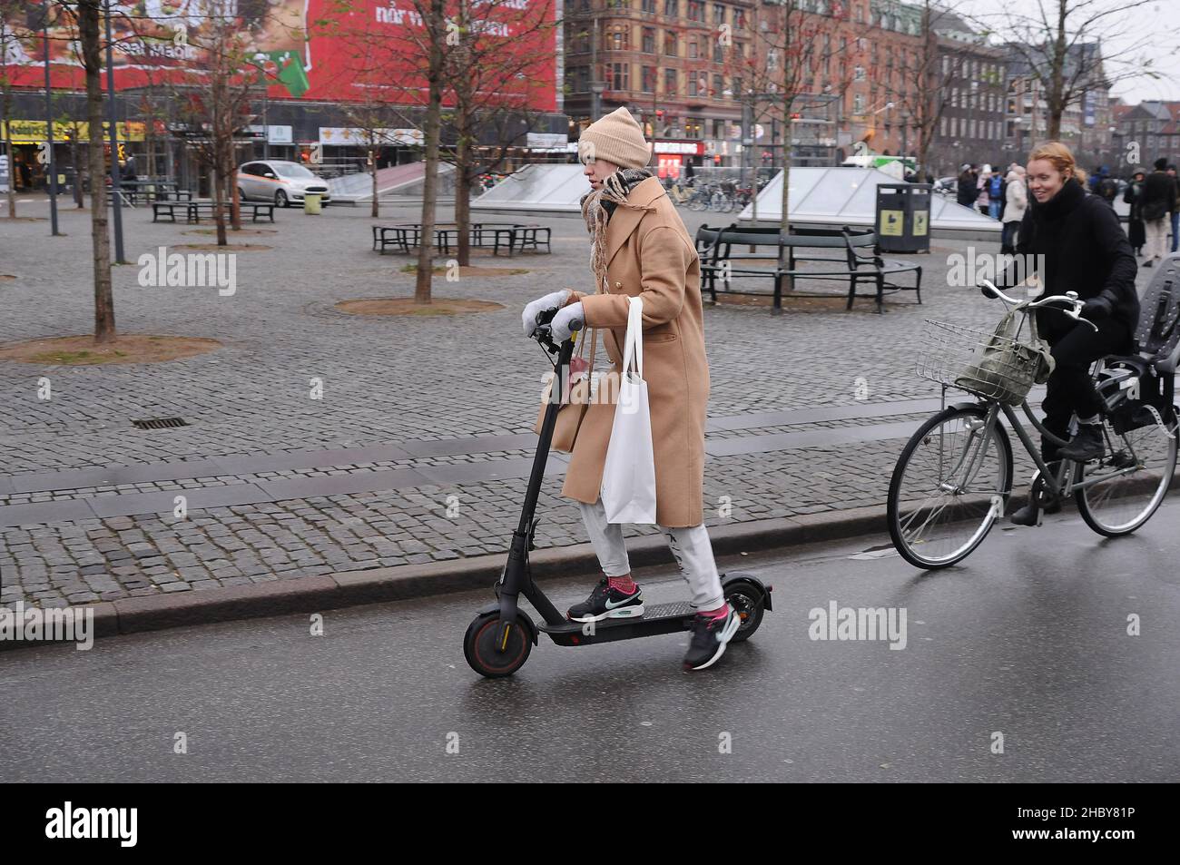 Copenhagen/Denmark./22 December 2021/ Transisport Electric scooter and