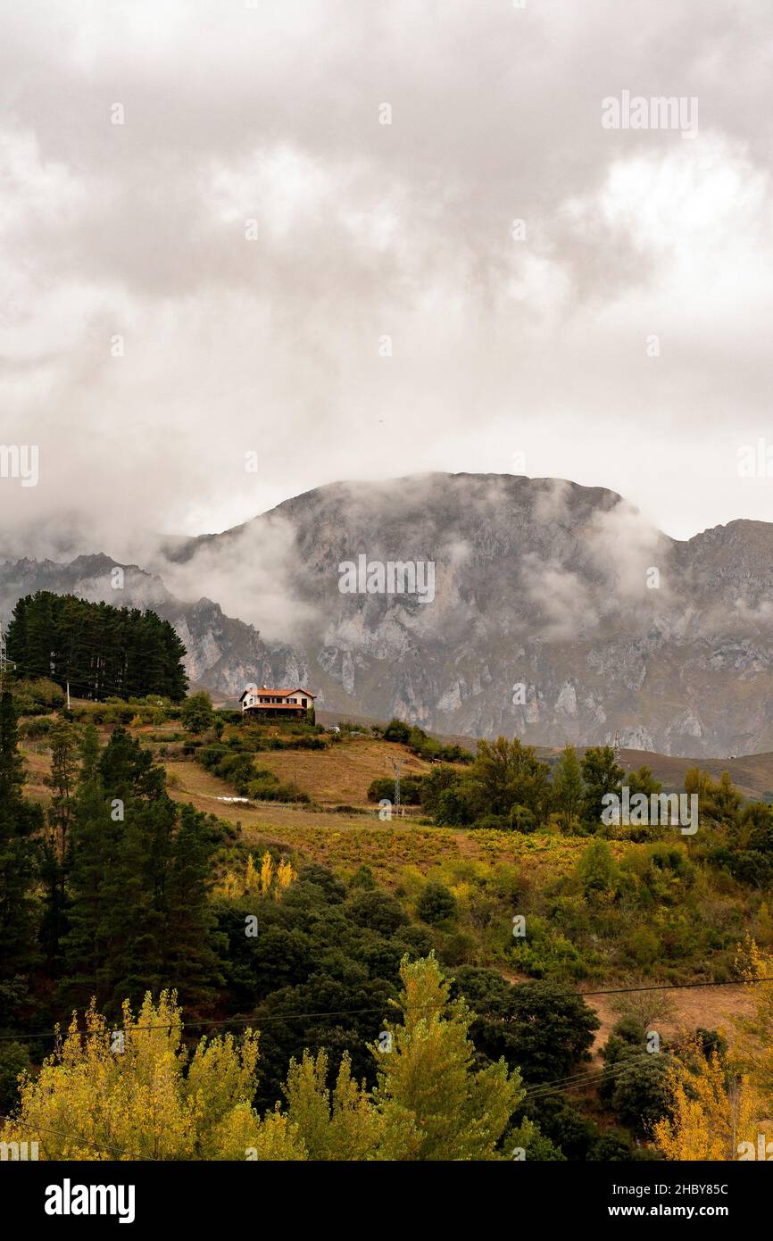 Mountain range of the Picos de Europa. Stock Photo