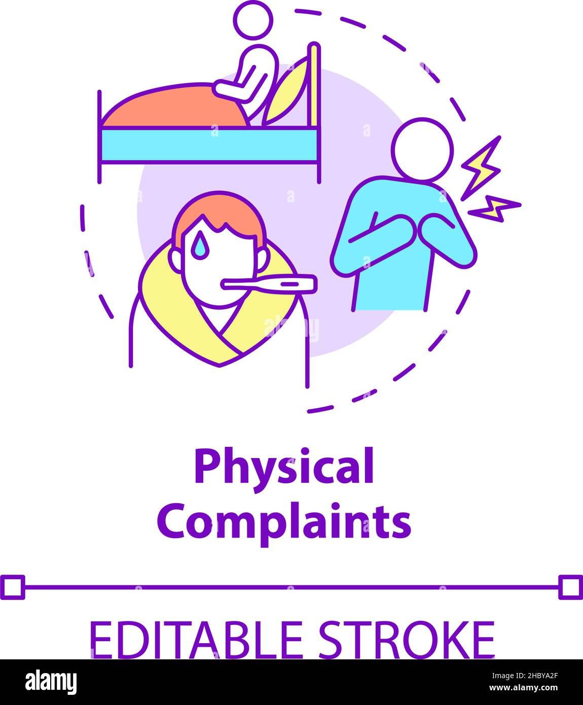 Physical complaints concept icon Stock Vector