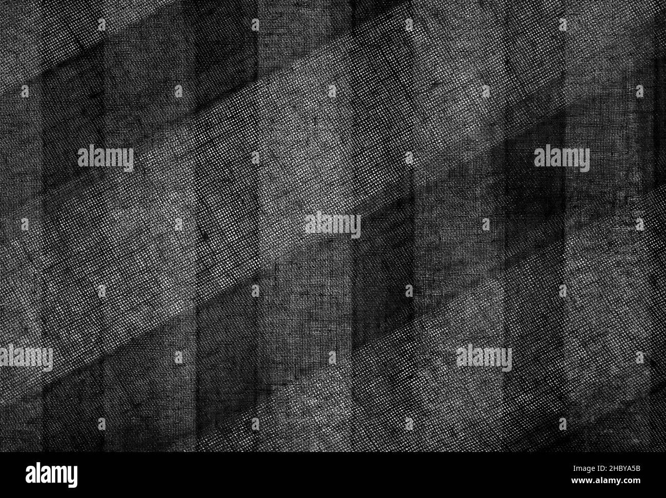 Black and white transparent cotton fabric texture with check pattern for background Stock Photo