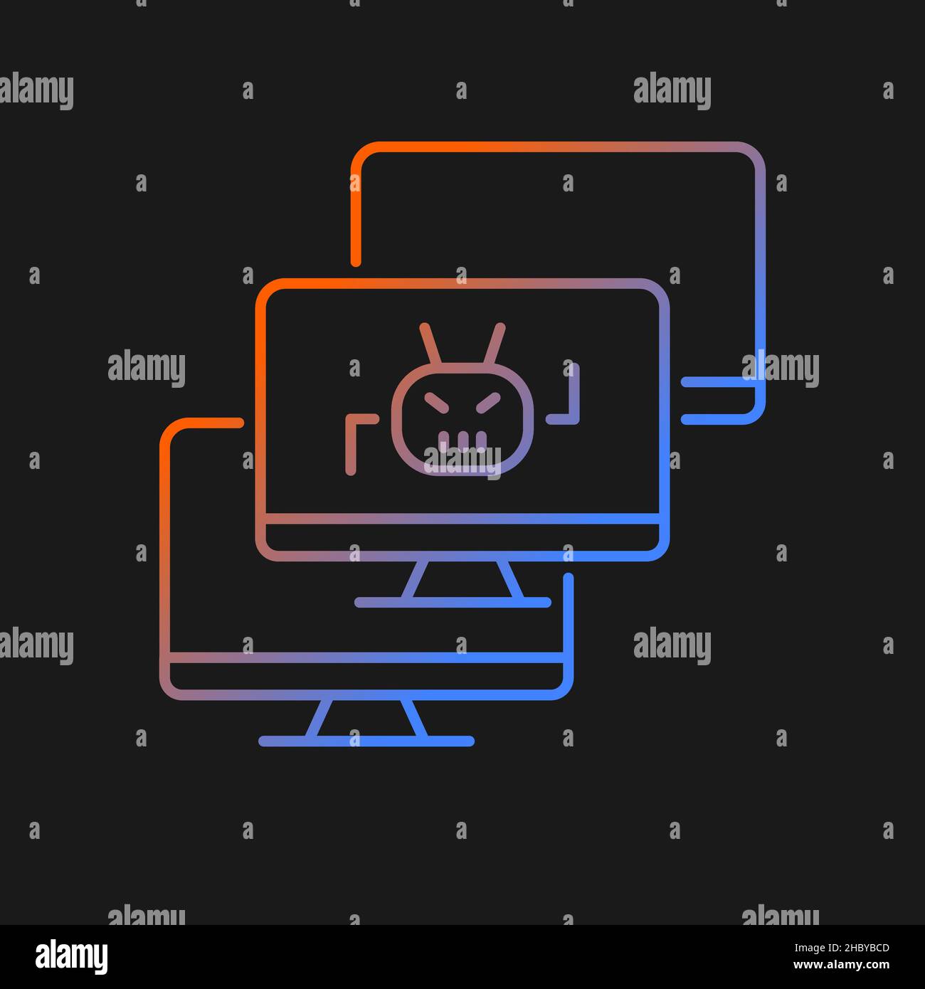Botnet gradient vector icon for dark theme Stock Vector