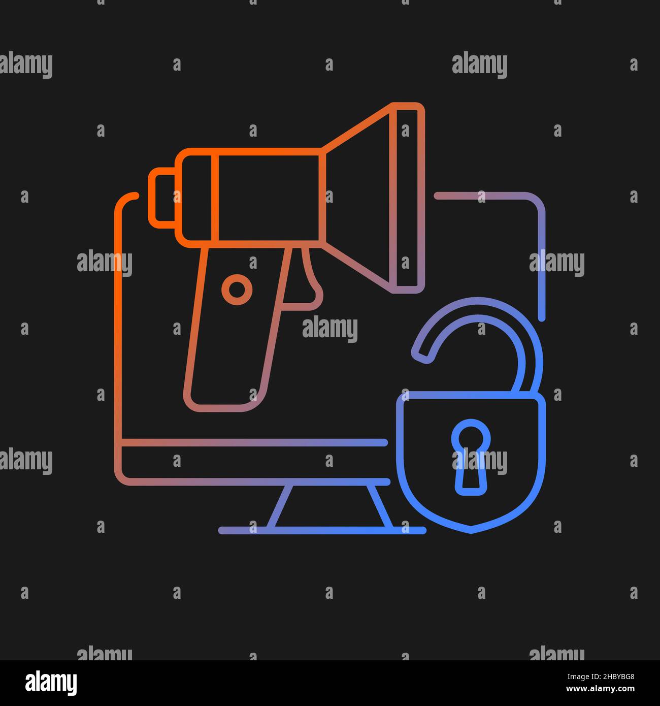 Doxing gradient vector icon for dark theme Stock Vector