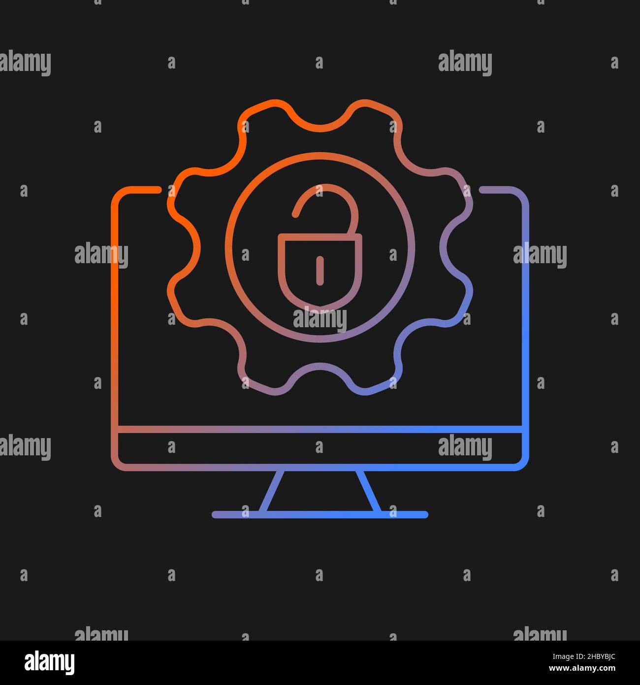 Jailbreak gradient vector icon for dark theme Stock Vector