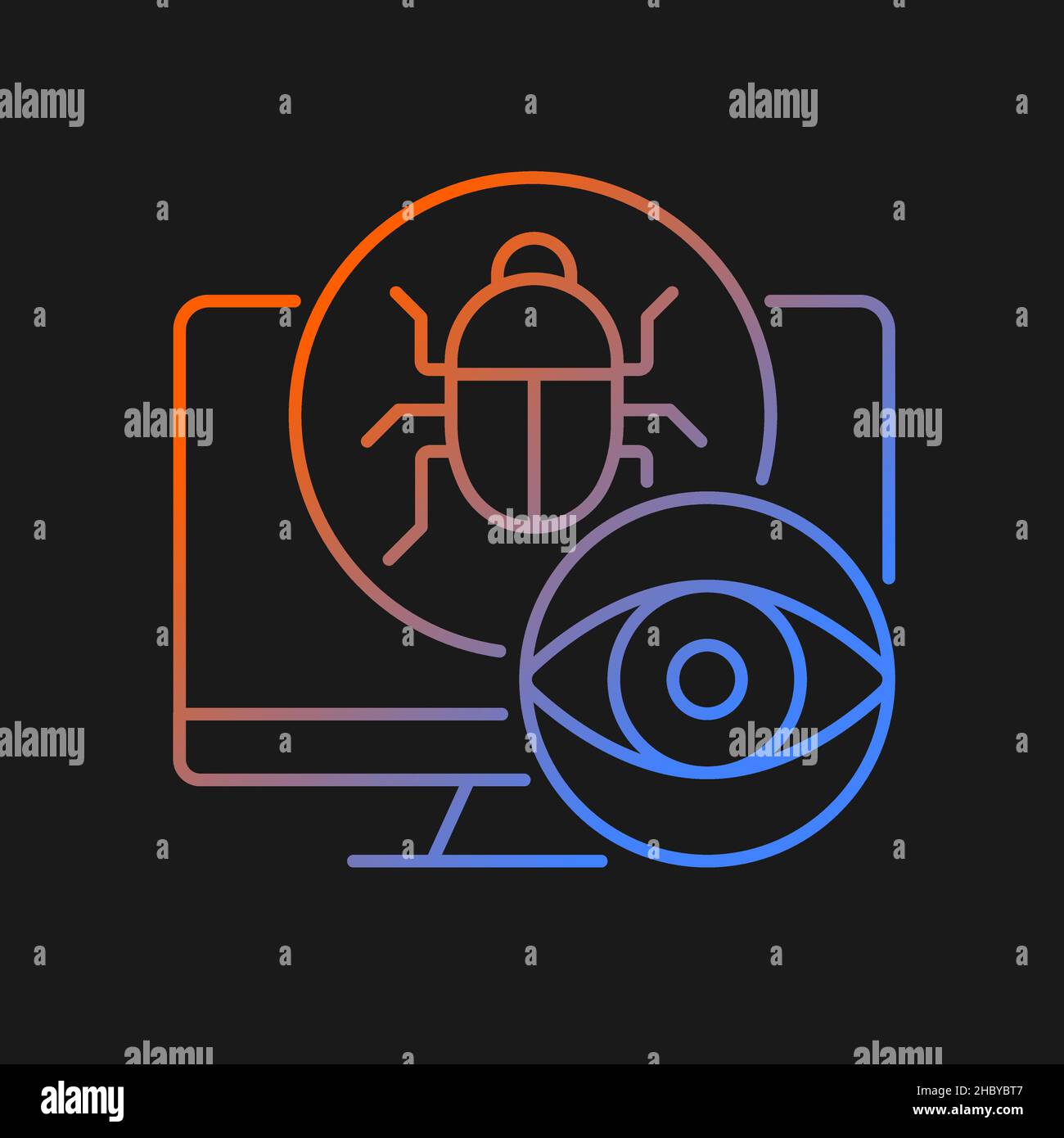 Spyware gradient vector icon for dark theme Stock Vector