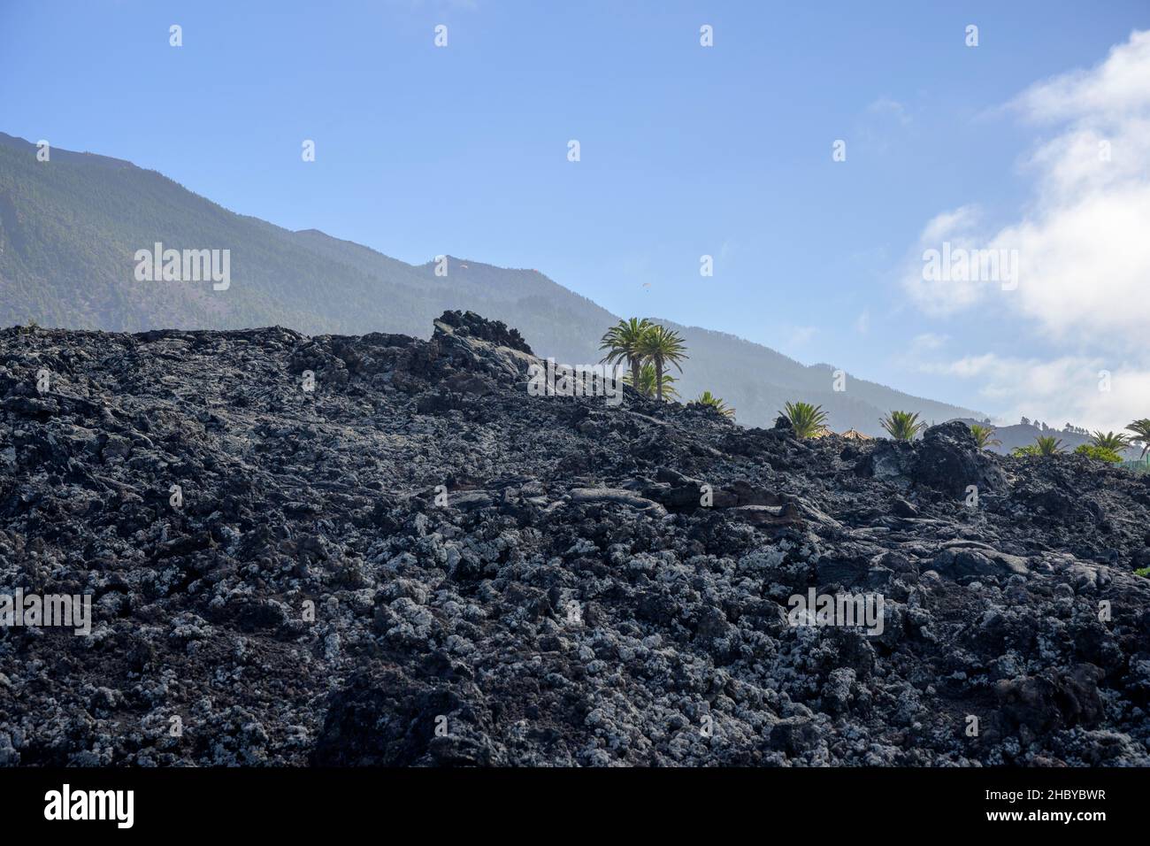 Lava field of the volcano San Juan from 1949 at the Canos de Fuego, Las Manchas, La Palma, Spain Stock Photo