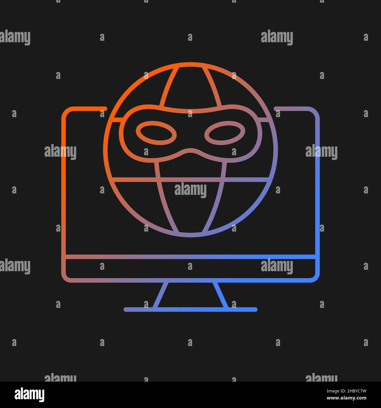 Dark web gradient vector icon for dark theme Stock Vector
