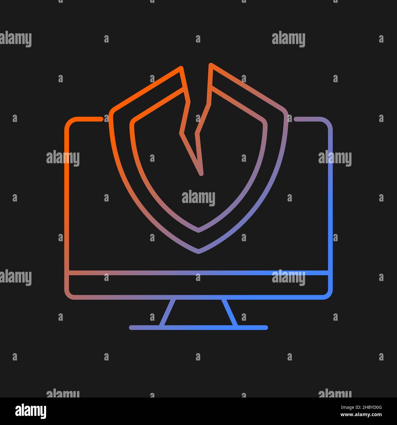 Cybersecurity vulnerability gradient vector icon for dark theme Stock ...