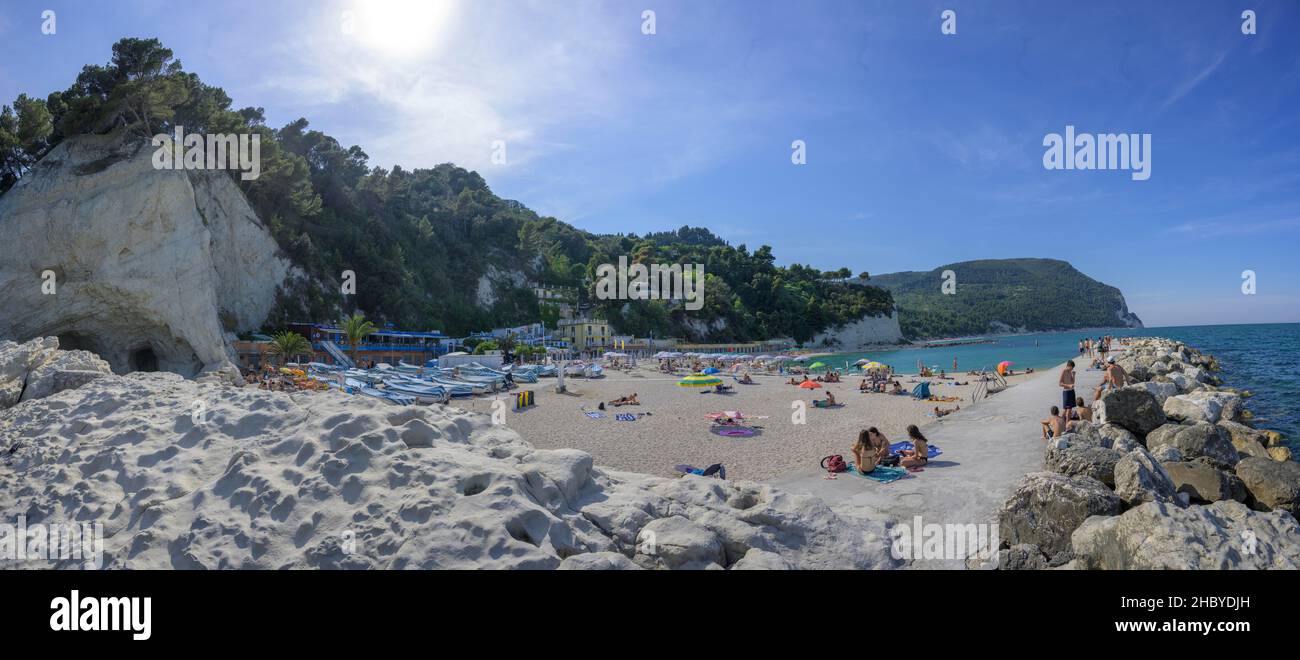 Sirolo town beach, Ancona province, Italy Stock Photo