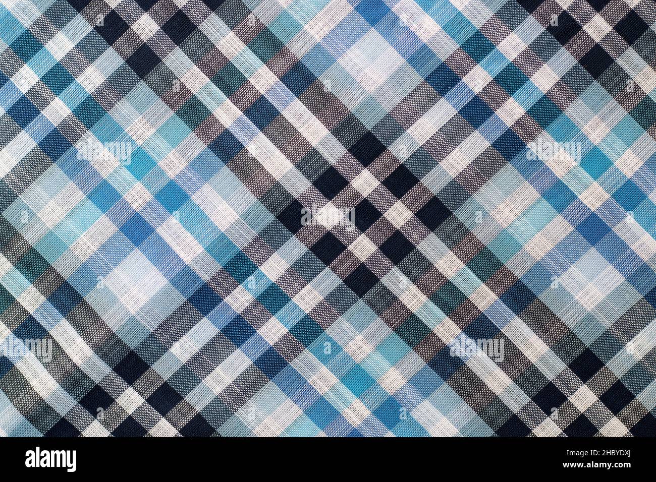 Seamless multicolor check pattern linen fabric for background Stock Photo