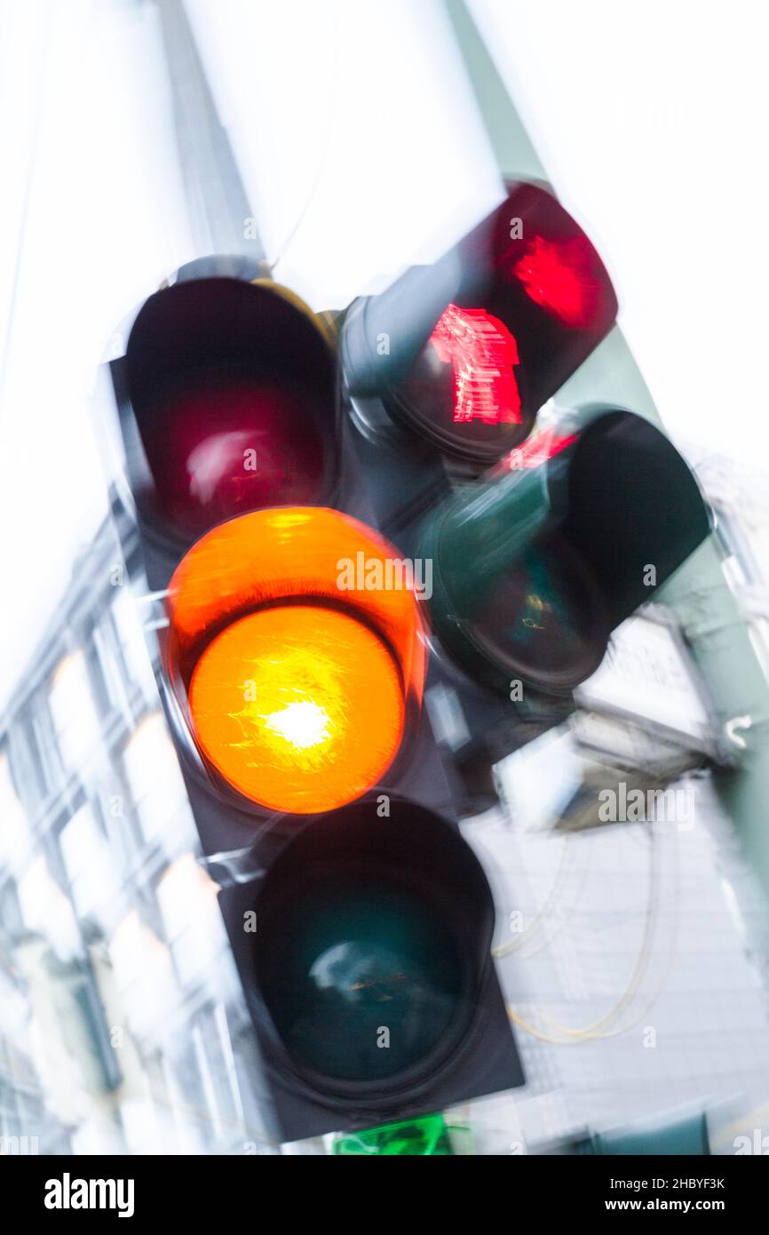 Blurred photos of a traffic light, Berlin, Germany Stock Photo - Alamy