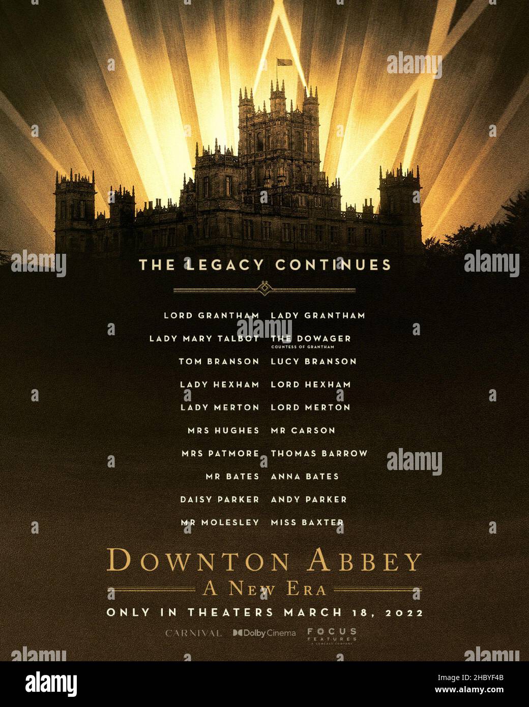 Poster, "Downton Abbey: A New Era" (2022). Photo credit: Focus Features /  The Hollywood Archive Stock Photo - Alamy